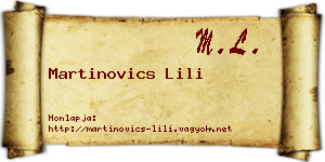 Martinovics Lili névjegykártya